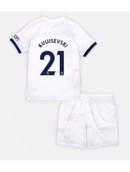 Tottenham Hotspur Dejan Kulusevski #21 Heimtrikotsatz für Kinder 2023-24 Kurzarm (+ Kurze Hosen)